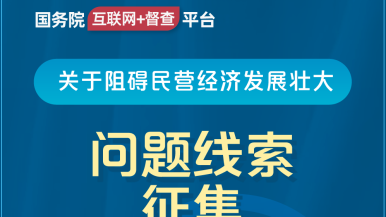 黄色操BB视频国务院“互联网+督查”平台公开征集阻碍民营经济发展壮大问题线索